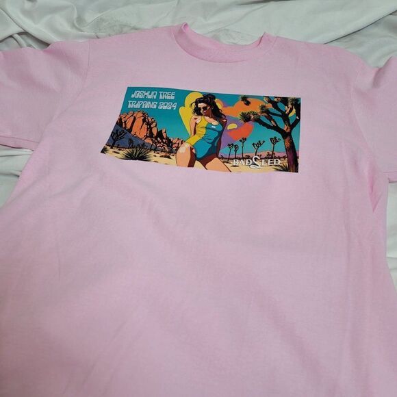 Super Cute Joshua Tree Tripping In-house Design Tee in Pink - Picture 2 of 7